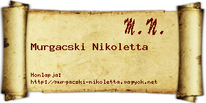 Murgacski Nikoletta névjegykártya